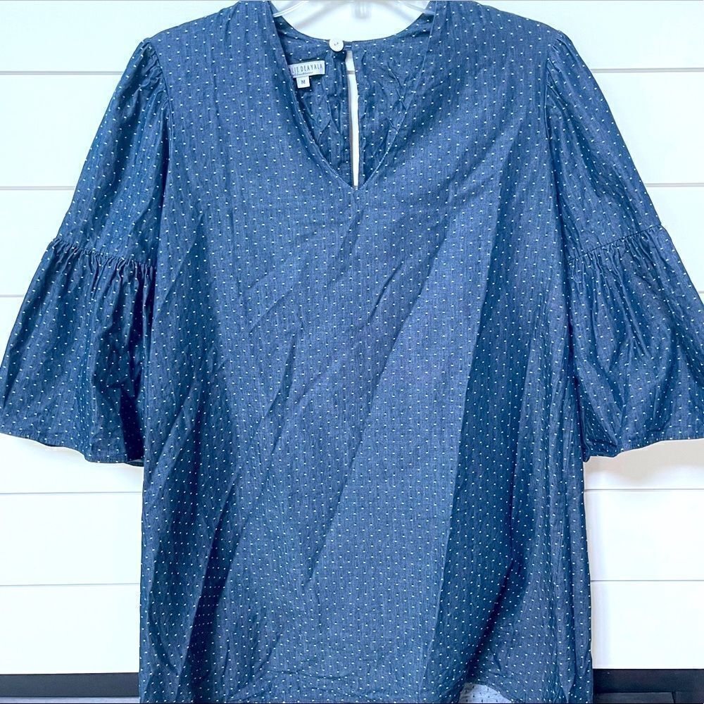 Natalie deayala blue blouse size medium